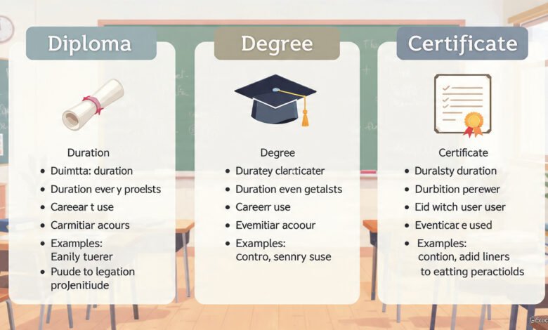 diploma vs degree vs certificate